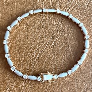 Pierre Lang bracelet gold rose gold tone rhinestones silver elegant